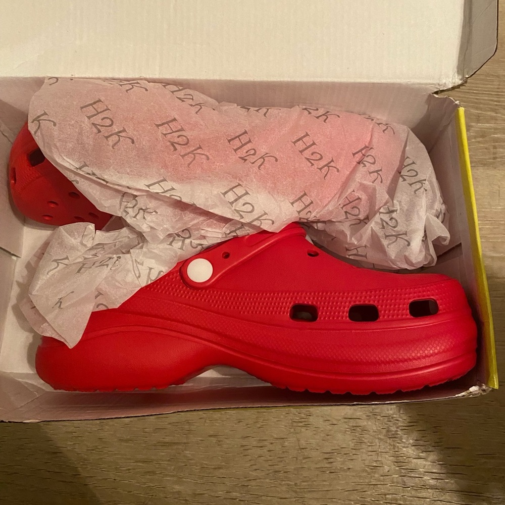 Red high top size 9 crocs